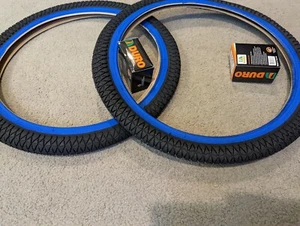 2 NEW DURO BLUEWALL 20X1.75 (47-406)BMX BICYCLE TIRES AND TUBES - Picture 1 of 4