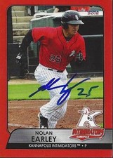 Nolan Earley 2015 Kannapolis Intimidators Signed Card