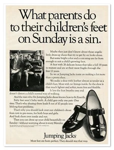 Jumping Jacks Kids' Dress Shoes Feet Health Vintage 1972 Full-Page Magazine Ad - Picture 1 of 4