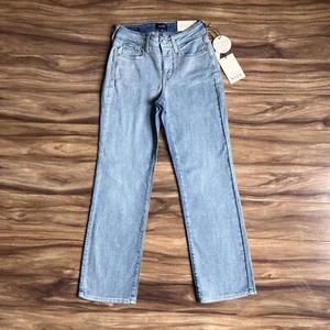 NYDJ Jeans Womens 00 Blue Marilyn Straight Leg Stretch Light Wash Denim NEW - Picture 1 of 14