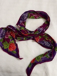 Vintage Oscar de la Renta Halstuch mehrfarbig Blumenmuster 7" x 69" - Bild 1 von 7