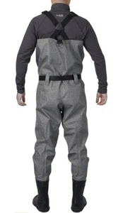 BASSDASH 3D Boot Foot Game Wader Ultra High Strength Nylon Medium King 8-9 Grey - Picture 1 of 10