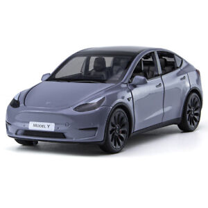 1/24 Tesla Model Y Diecast Vehicle Model Car Toy Collectible Sound Light Gift