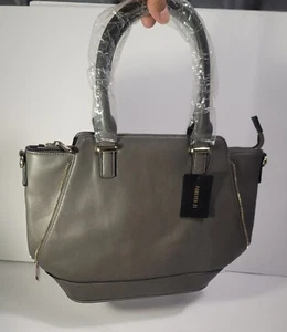 Forever 21 Crossbody Handbag Satchel Zip Closure Gray NWT - Picture 1 of 11