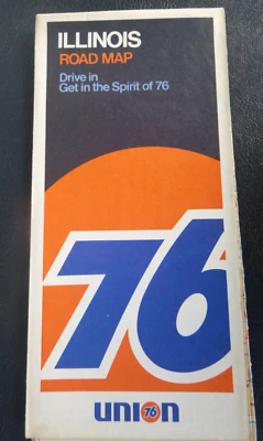 1972 Illinois road map Union 76 oil gas - Image 1 of 4