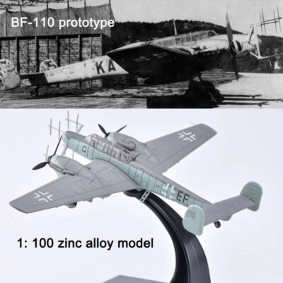 1:100 Diecast Military Model Luftwaffe WWII Messerschmitt BF 110 Bomber Aircraft - Image 1 of 4