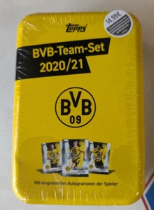 Juego de equipo Topps BVB Borussia Dortmund 2020-21 lata sellado de fábrica con Haaland - Imagen 1 de 2