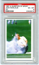 JACK NICKLAUS (POP 3)1987 QUESTION of SPORT BUNKER SHOT UK PSA-6 EX-MT GOLF CARD