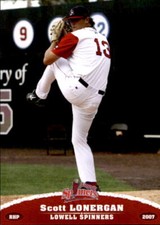 2007 Lowell Spinners Grandstand 22 Scott Lonergan Poway California Baseball Card