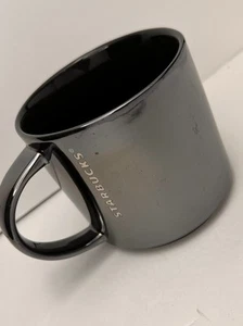 Taza de café metálica iridiscente gris gunmetal Starbucks 2013 14 oz en relieve - Imagen 1 de 5