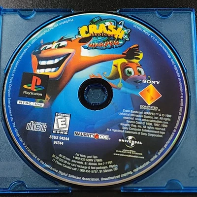 Crash Bandicoot Warped - PS1 (Sony PlayStation 1) Tested  Disc Only - Image 1 of 4