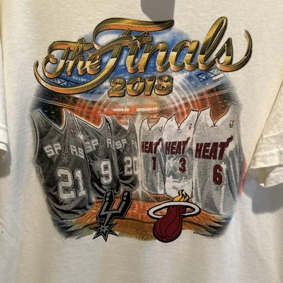 2013 NBA финал Леброн Дункан Уэйд Паркер Bosh Ginobili тепла шпоры большая футболка - Изображение 1 из 4