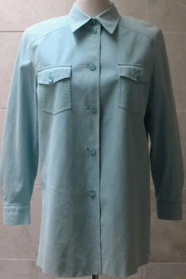 BASLER Horst Basler Camisa Chaqueta Alemana 36/US S Pecho 42" Azul Gamuza Poli Forrada Foto 1 de 4