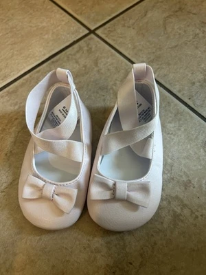 Janie and Jack Bebé Niña Ballet Zapatos Planos Rosa Lazo Suela Suave Talla 6-12 Meses Foto 1 de 2