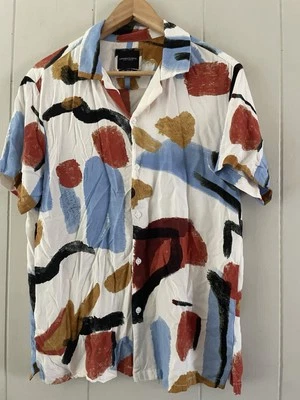 Denim & Flower Ricky Singh for Big Boy’s Large Button Up Viscose Abstract - Image 1 of 4