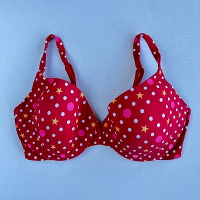 Sutiã 36D Y2K 2007 Ipex Body da Victoria’s Secret vermelho bolinhas estrela forrado glam  - Imagem 1 de 4