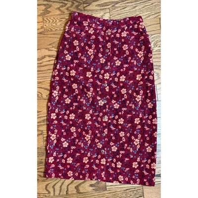 Maxi Falda Boho Vintage Floral Pana Botón Frontal Bolsillos Años 90 Talla 10 Foto 1 de 4