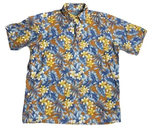 Reyn Spooner Joe Kealoha Shirt Mens Sz L Blue Floral Hawaiian Surf Beach Camp - Picture 1 of 9