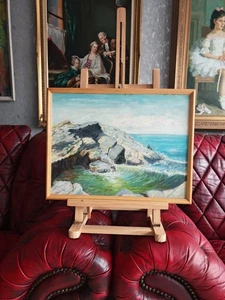 Impressionist Style Oil Painting On Board Of a Seascape - Picture 1 of 10