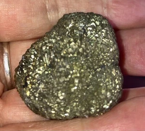 GOLDEN IRIDESCENT PROPHECY STONE PSEUDOMORPH MARCASITE PYRITE Crystal Mineral - Picture 1 of 7
