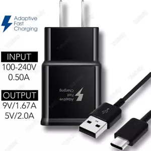 For Android Samsung USB Fast Charger Cable Rapid Power Adapter Block Cube Brick - Picture 1 of 11