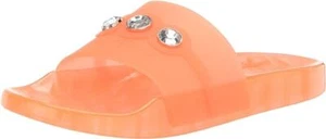 Karl Lagerfeld Paris Women's Bijou Fashion Slide Sandal Slipper, Orange, 8 - Picture 1 of 7