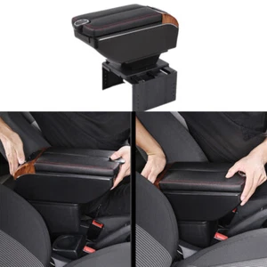7-USB Carga Coche Doble Apertura Apoyabrazos Caja Consola Central Portavasos Almacenamiento - Imagen 1 de 10