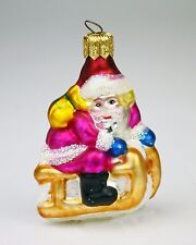Christopher Radko Christmas Ornament Mercury Glass Santa Claus Riding a Sleigh