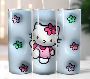 Hello Kitty 3D Tumbler 20oz Stainless Steel Skinny Straw Insulated Cup Mug - Picture 1 of 4