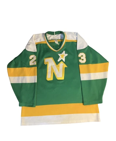 Vintage 80s CCM Minnesota North Stars Brian Bellows Home Jersey Green Size M Cover