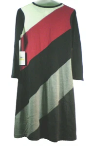 Sweater Dress Medium NWT Jessica H Missy Red Black Grey pull-on winter comfort ' - Picture 1 of 8