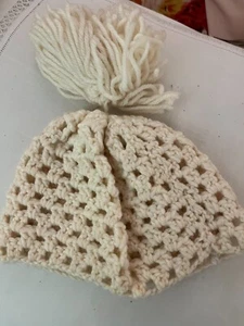 Vintage Handmade Toddler Hat with Pom Pom - Picture 1 of 3
