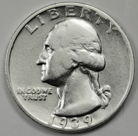 1939-s Washington Quarter.  Better Grade.  87891    (Inventory A) Cover