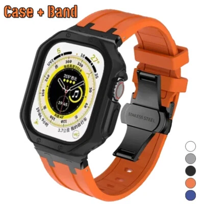 For Apple Watch Ultra 2 10 9 8 7 Mod Kit Soft Case Sports Band Refit Cover Strap - Image 1 of 4
