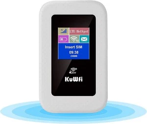 KuWFi 4G LTE WLAN Router 150 Mbit/s SIM-Slot 2100mAh Akku 10 Geräte C920 - Photo 1/7