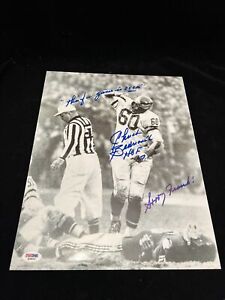 Chuck Bednarik Eagles signed 11x14 Photo Game is Over Sorry Frank Inscribed PSA