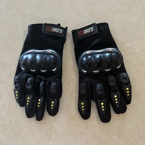 Mens Black Fabric Sports Series Gloves Large Elactic Adjustable Wrist Strap NEW - Bild 1 von 4