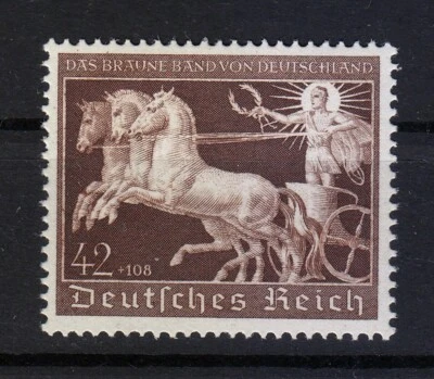 Alemanha 1940 MNH Mi 747 B173 “Fita Marrom” em Munique. Carruagem ** LUXE ** 008 - Imagem 1 de 2