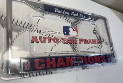 MINT SEALED BOSTON RED SOX 2013 CHAMPIONS MLB METAL CAR LICENSE PLATE FRAME - Image 1 of 3