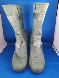 Dollhouse Military green suede high heel boot, Ladies Size 9 - Picture 1 of 6