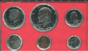 1975-S 6 Stk. US MINT PROOF SET (D159) WITH BOX & EISENHOWER DOLLAR - Bild 1 von 3