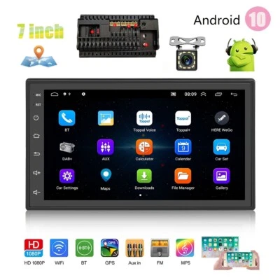 7" Double 2DIN Car Stereo Radio MP5 Touch Screen Bluetooth FM USB+Rear Camera - Image 1 of 4