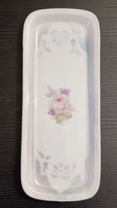 Piatto burro vintage TRE CORONE CINA 142 GERMANY rosa floreale e stencil - Foto 1 di 15