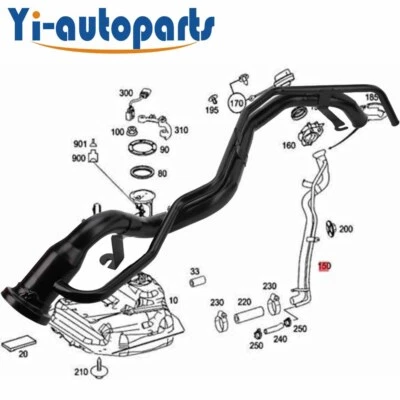 Einfüllstutzen Kraftstoffeinfüllrohr für MERCEDES A-KLASSE W169 M26 61694700020 - Bild 1 von 4