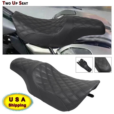 Lattice Stitched Driver Passenger Seat Fit For Harley Touring Road King Classic Foto 1 de 4
