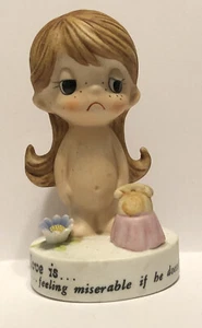 Vintage Figurine Kim Casali 1972 Love is Feeling Miserable if He Doesn't Call - Picture 1 of 5
