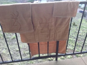 Browning Buckmark Towel Set 3pc Terrycloth Cottage Bath Pool Rustic Cabin Beach - Picture 1 of 7