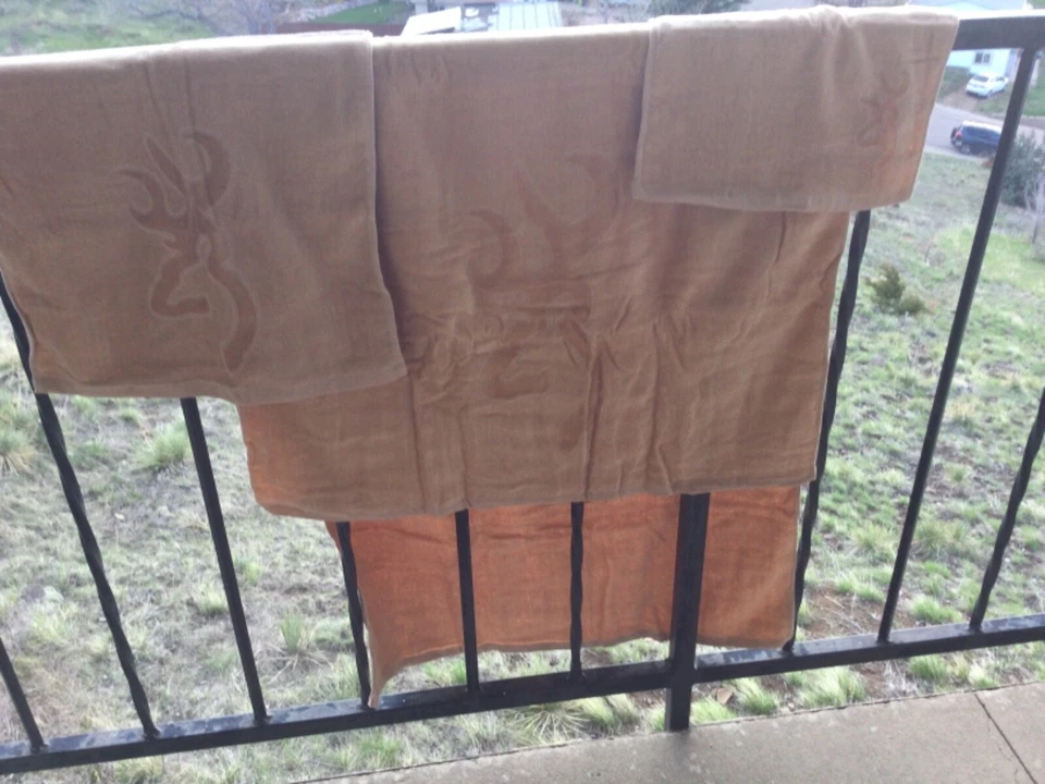 Browning Buckmark Towel Set 3pc Terrycloth Cottage Bath Pool Rustic Cabin Beach - Imagem 1 de 4