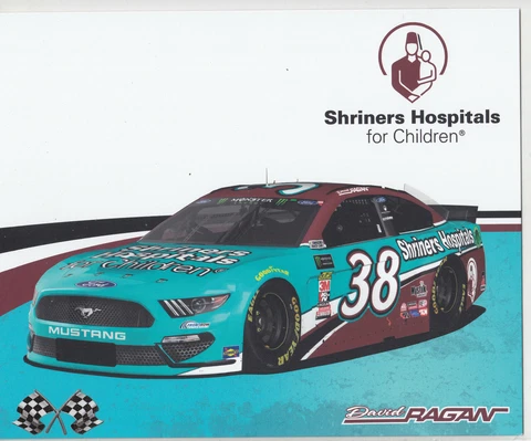 2019 DAVID RAGAN SHRINERS HOSPITALS NASCAR MONSTER ENERGY CUP SERIES POSTCARD Cover