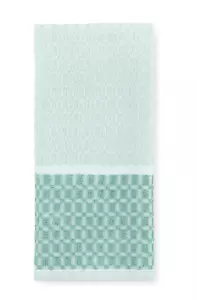 Siena Sage Green Kitchen Towels Cotton Contrasting Light Dark Border 2-Piece NEW - Picture 1 of 3